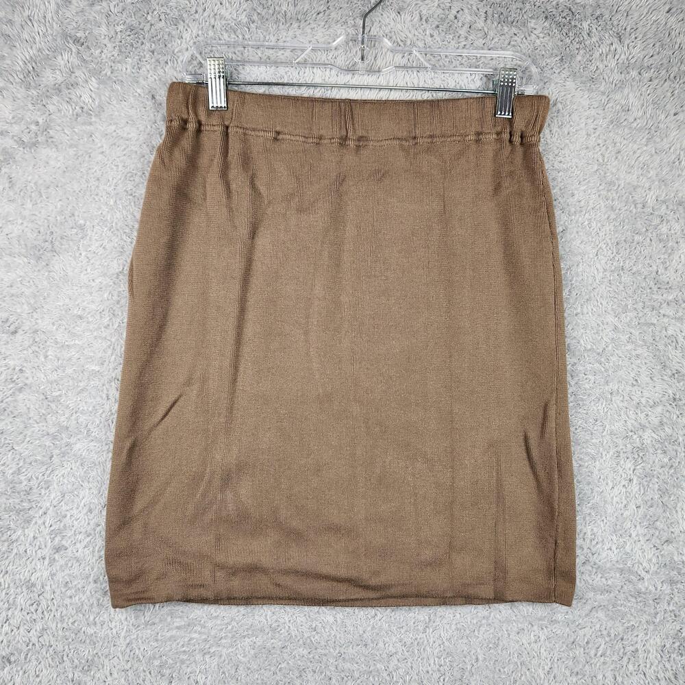 Vintage Apart Skirt Womens Medium Brown Knit Pencil Pull On Minimalist 90s Bogo